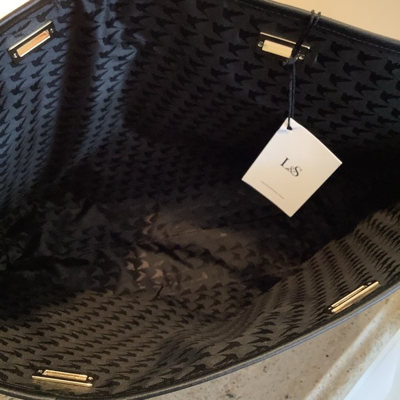 L & S Seville Navy 15” Seville Saffiano Add On Shell for Tote Lo & Sons NWT - Picture 3 of 5